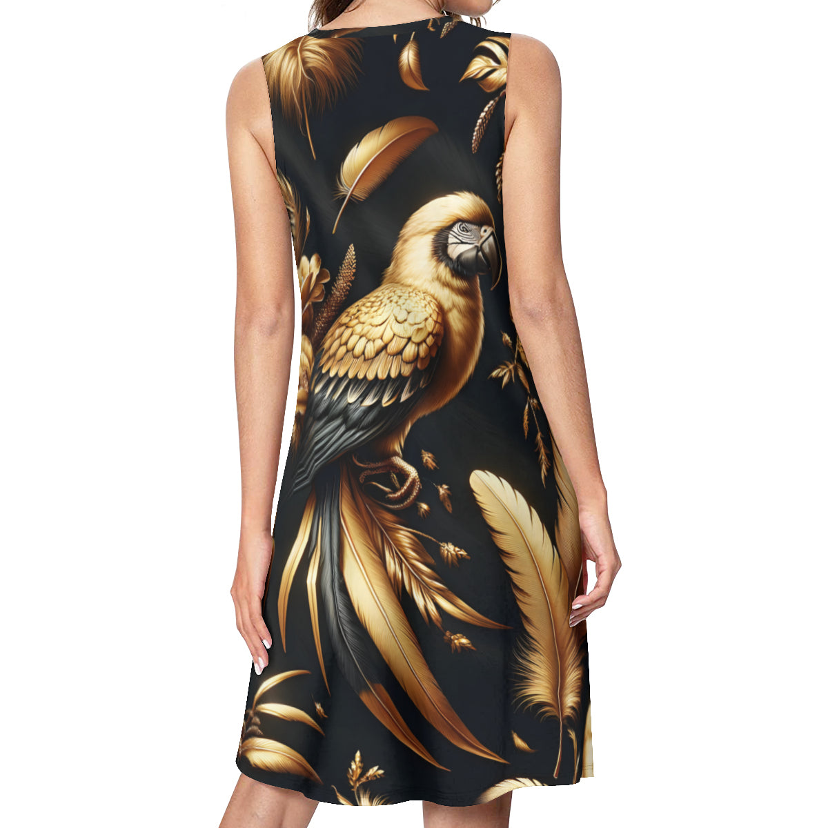 Golden Feathers Women's Casual Dress | Polyester