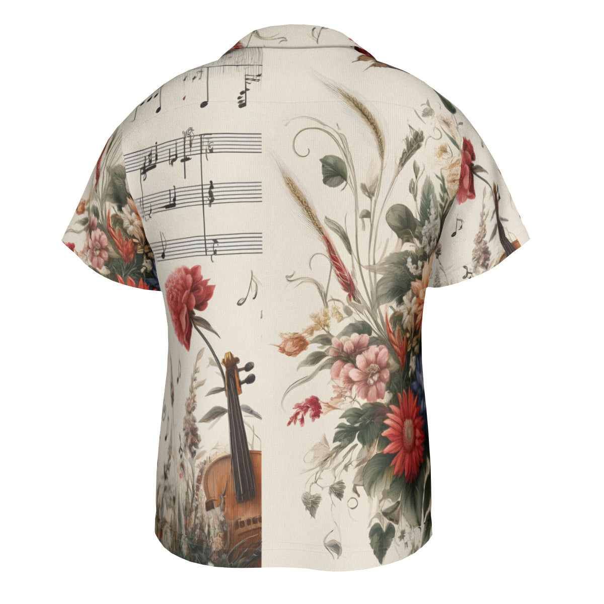 Musical Floral Short Sleeves Men's Shirt