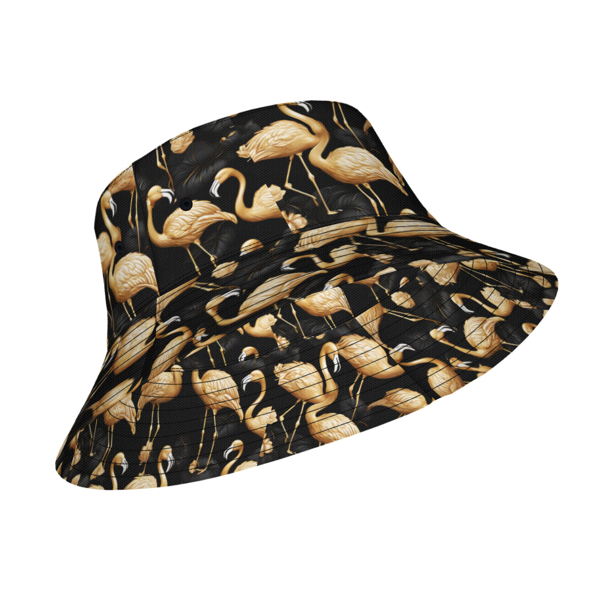 Pink Flamingo Double-Sided Unisex Polyester Bucket Hat