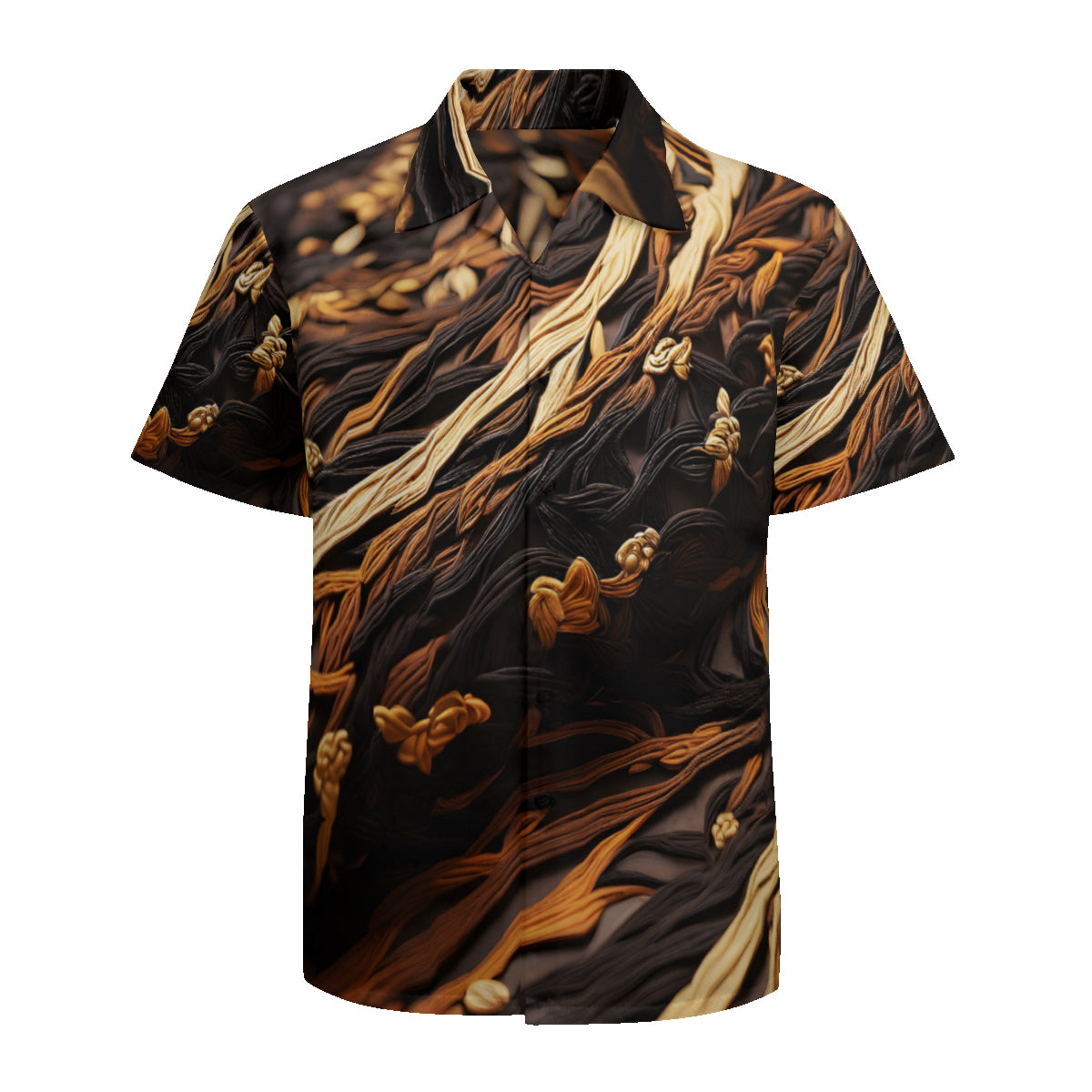 Interwoven Thread Design Short Sleeves Men's Shirt