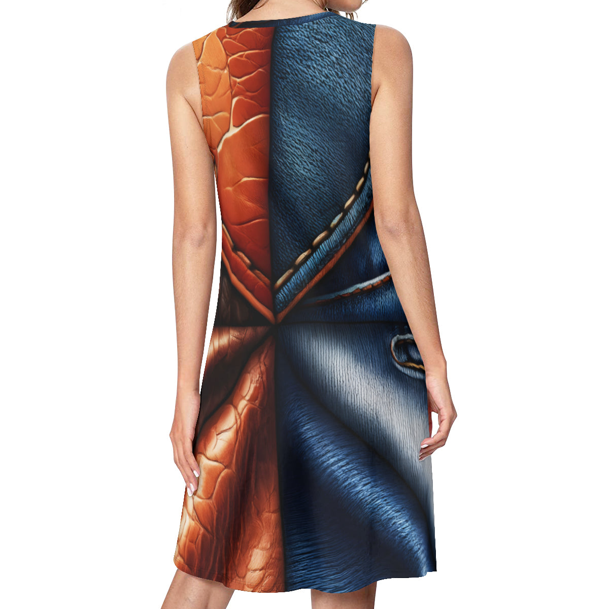 Deanim Leather Harmony Design Women's Casual Dress | Polyester