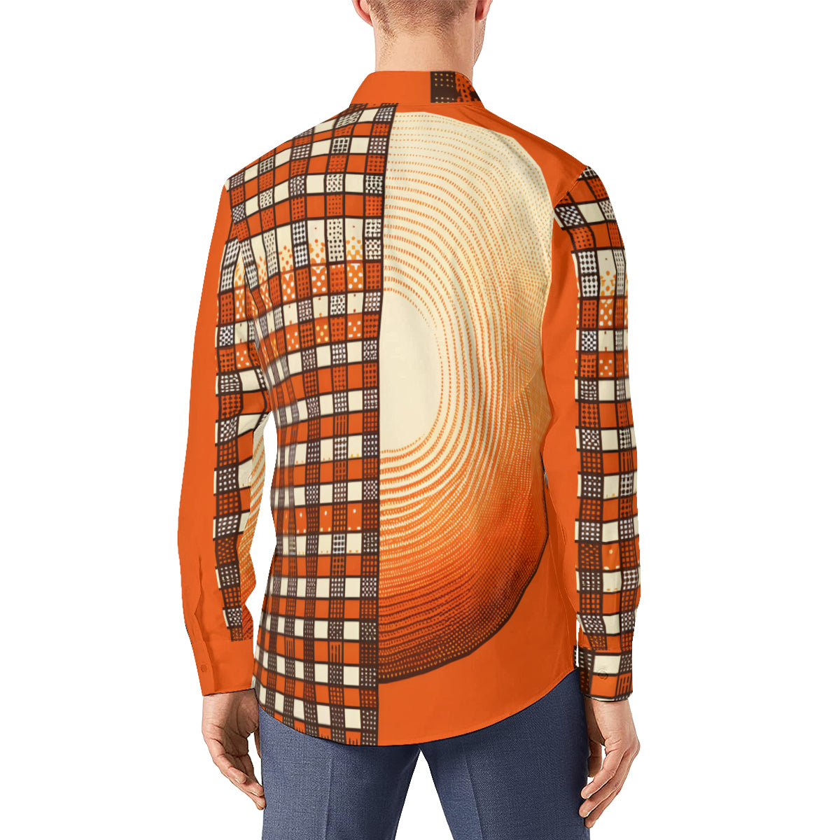 Orange Long Sleeves Men's Shirt