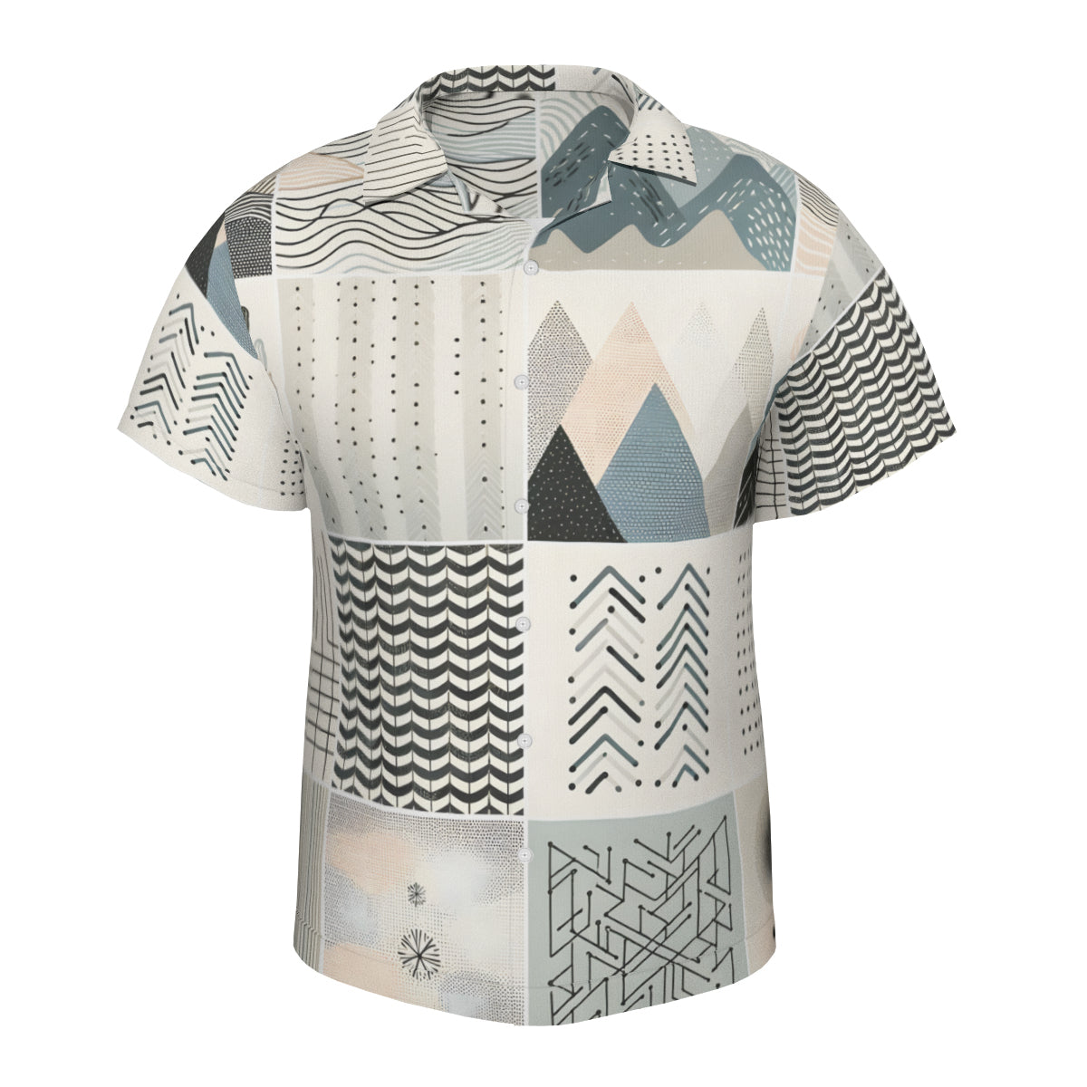 Minimalistic Floral Short Sleeves Men's Shirt