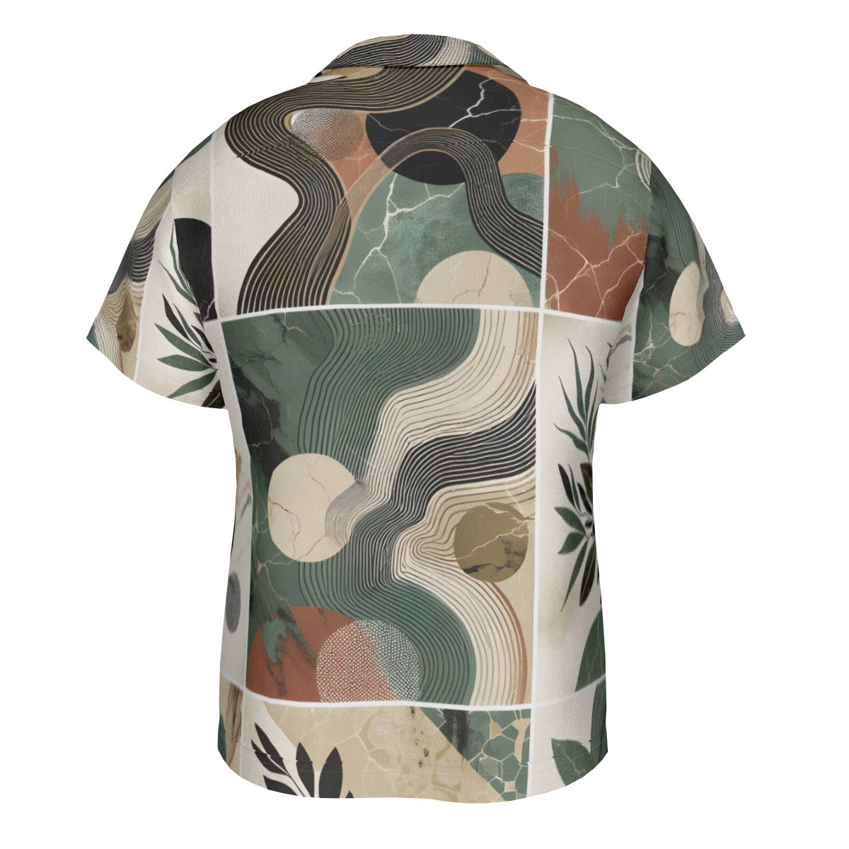 Abstract Short Sleeves Men's Shirt