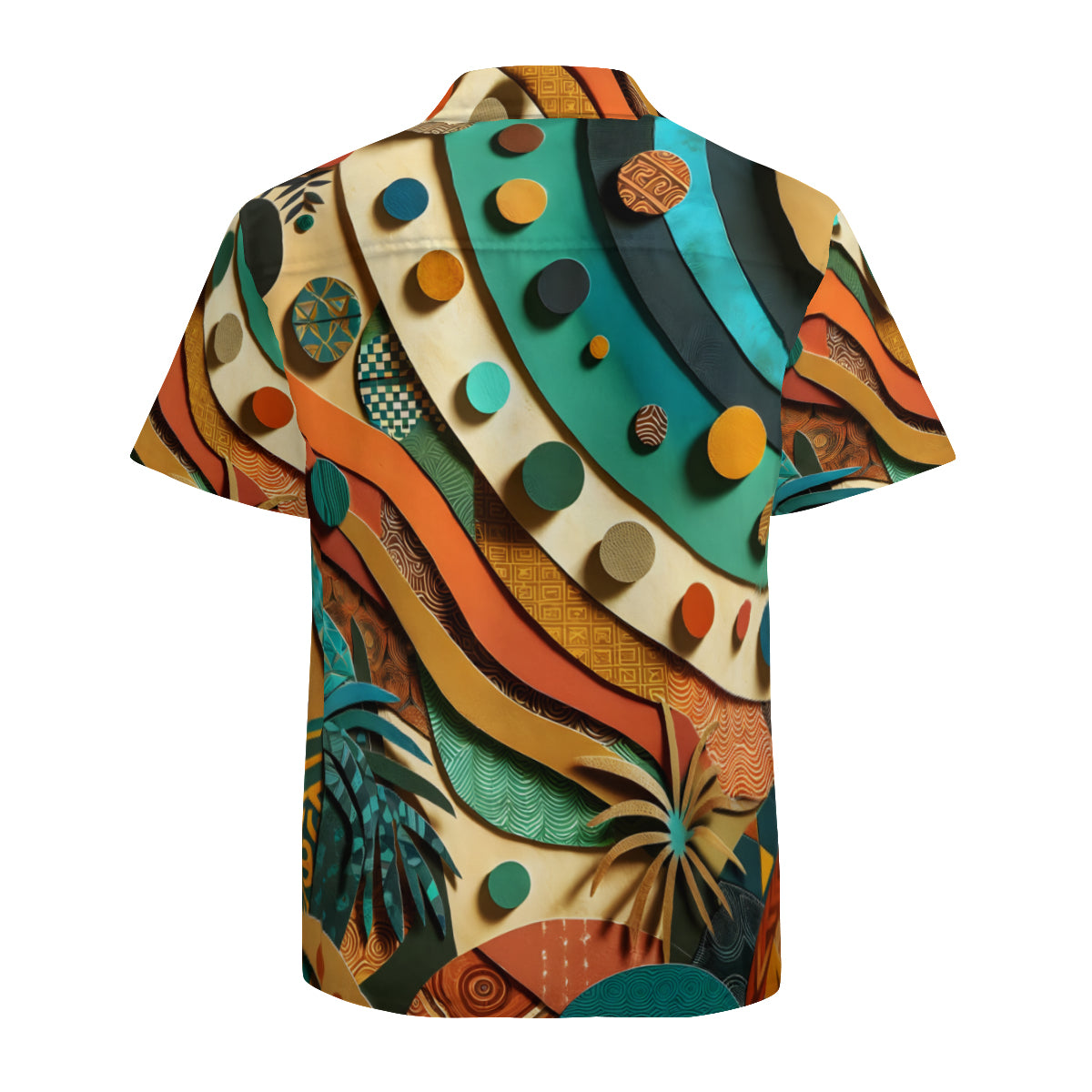 Paper Collage Design Short Sleeves Men's Shirt