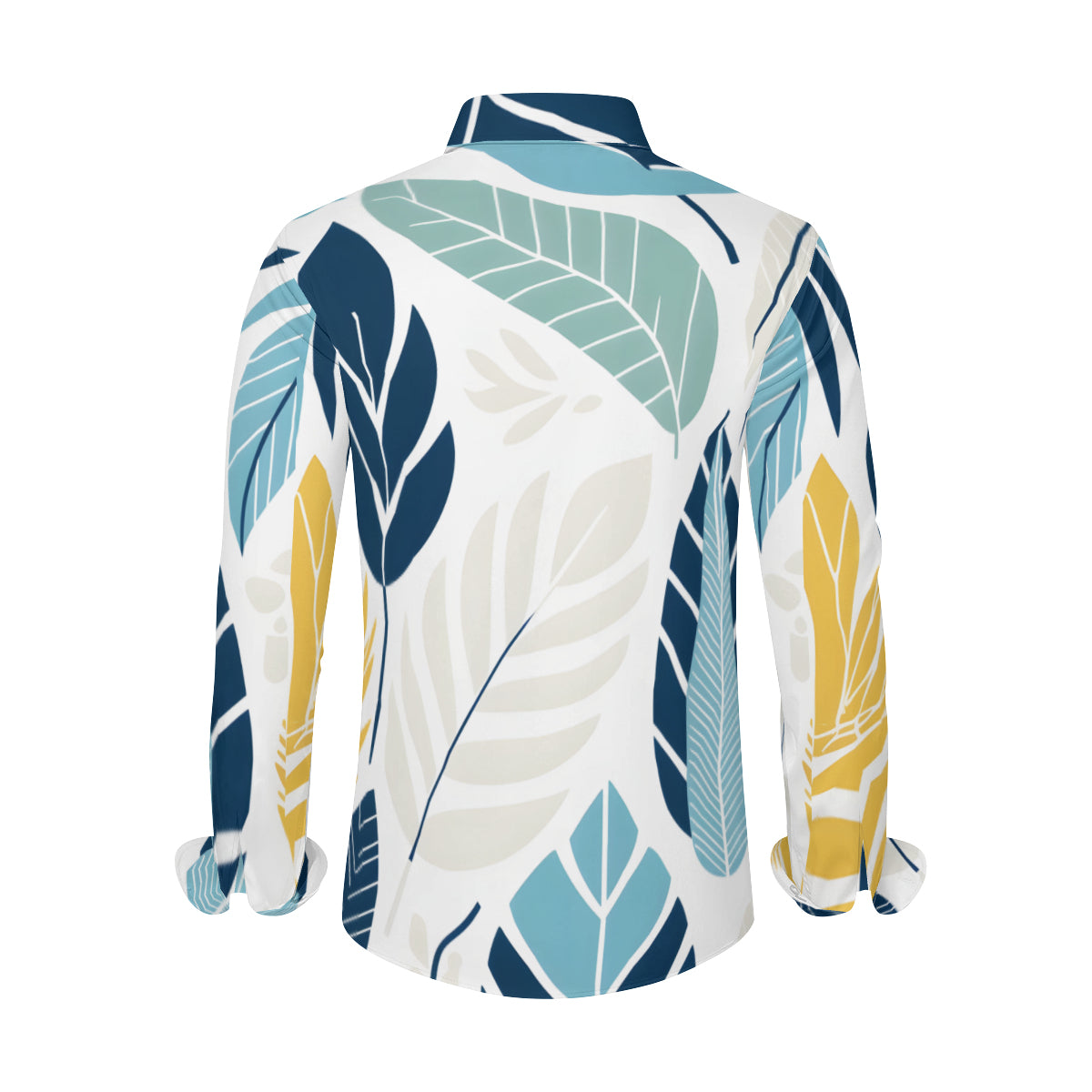 Floral Men's Classic Long-Sleeved Shirt | Polyester