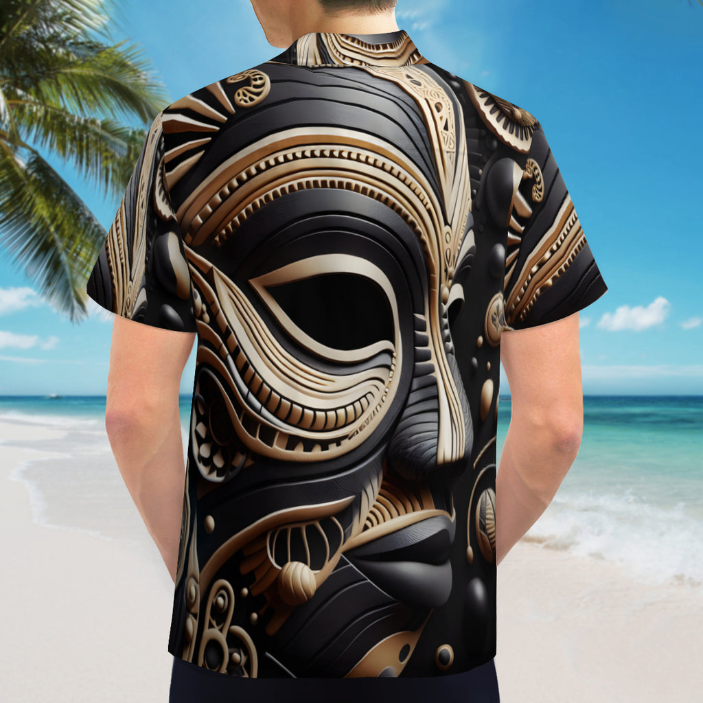 African Mask Art Short Sleeves Men's Shirt