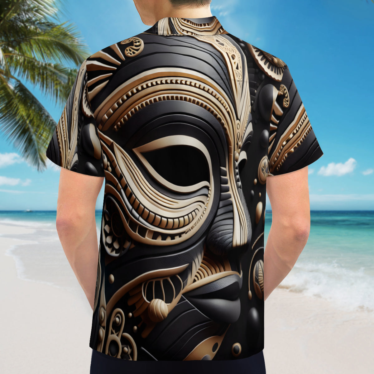 African Mask Art Short Sleeves Men's Shirt