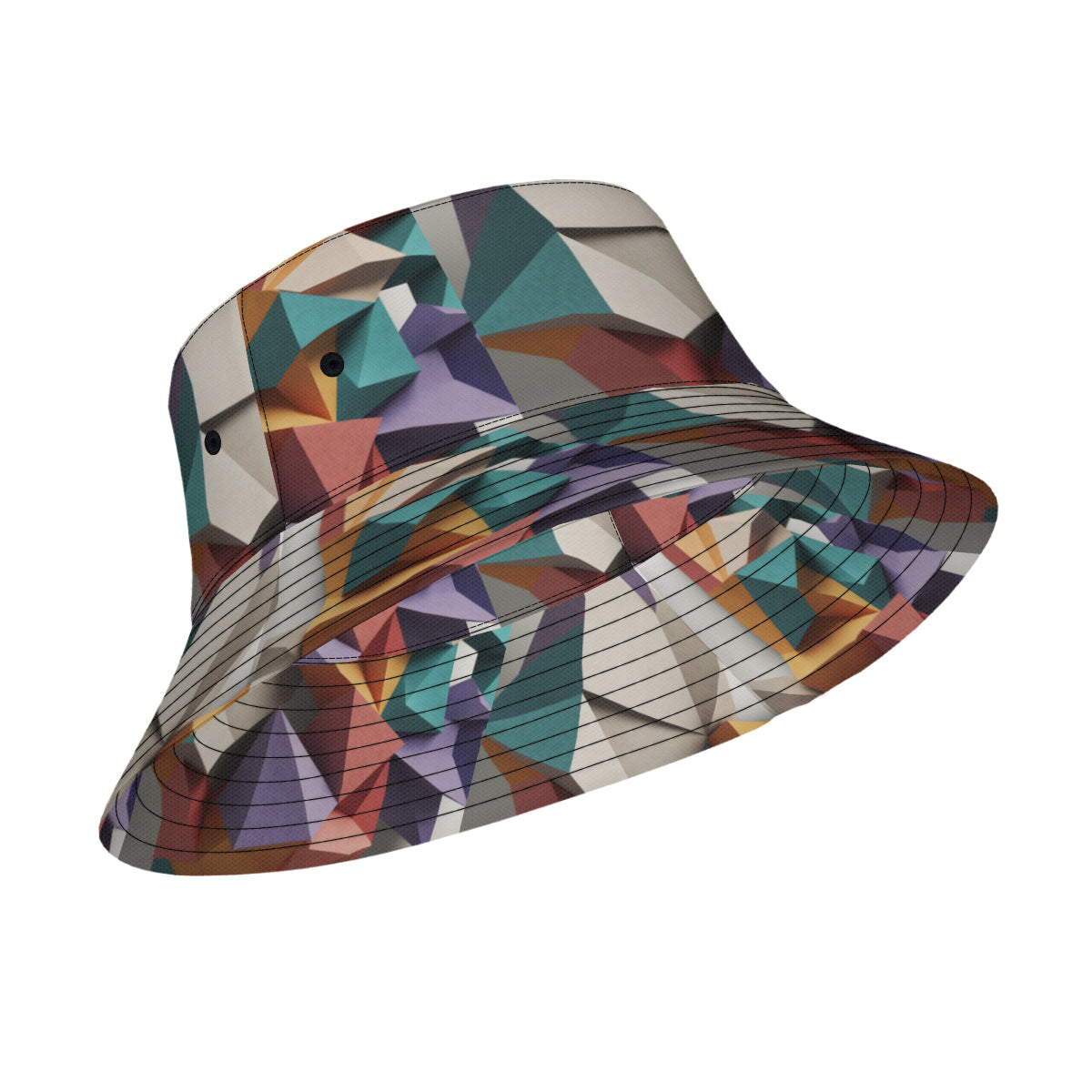 3D Geometric Double-Sided Unisex Polyester Bucket Hat