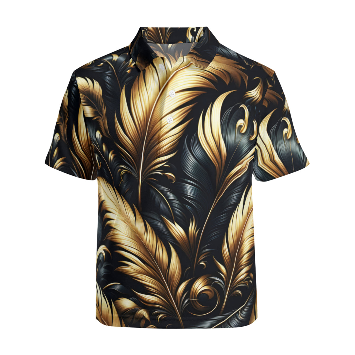 Golden Feathers  Men's Premium European Size POLO Shirt | 95% Polyester+5% Spandex