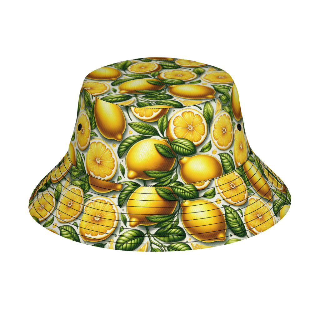 Vibrant Lemon Double-Sided Unisex Polyester Bucket Hat