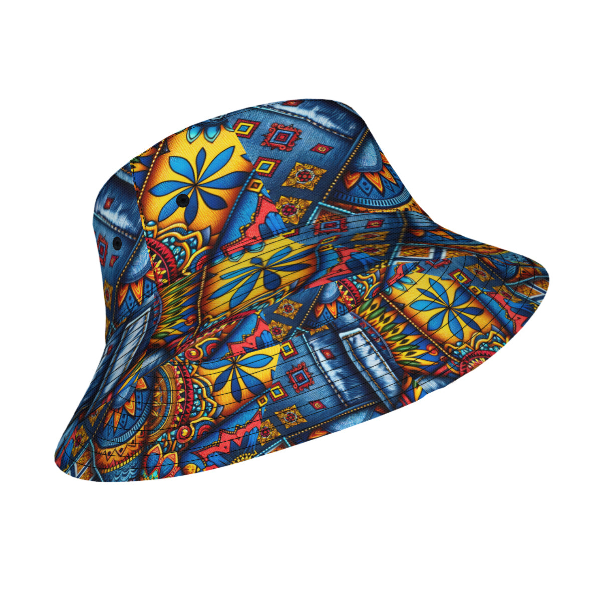 Denim And Dashiki Double-Sided Unisex Polyester Bucket Hat