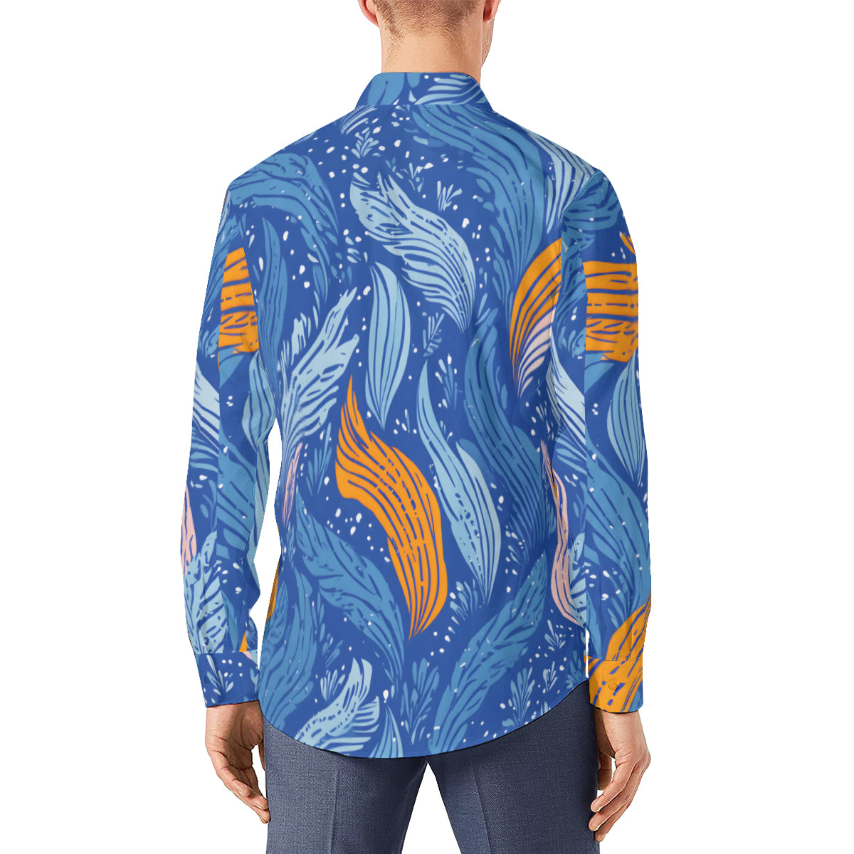 Abstract Floral Classic Long Sleeves Men's Shirt