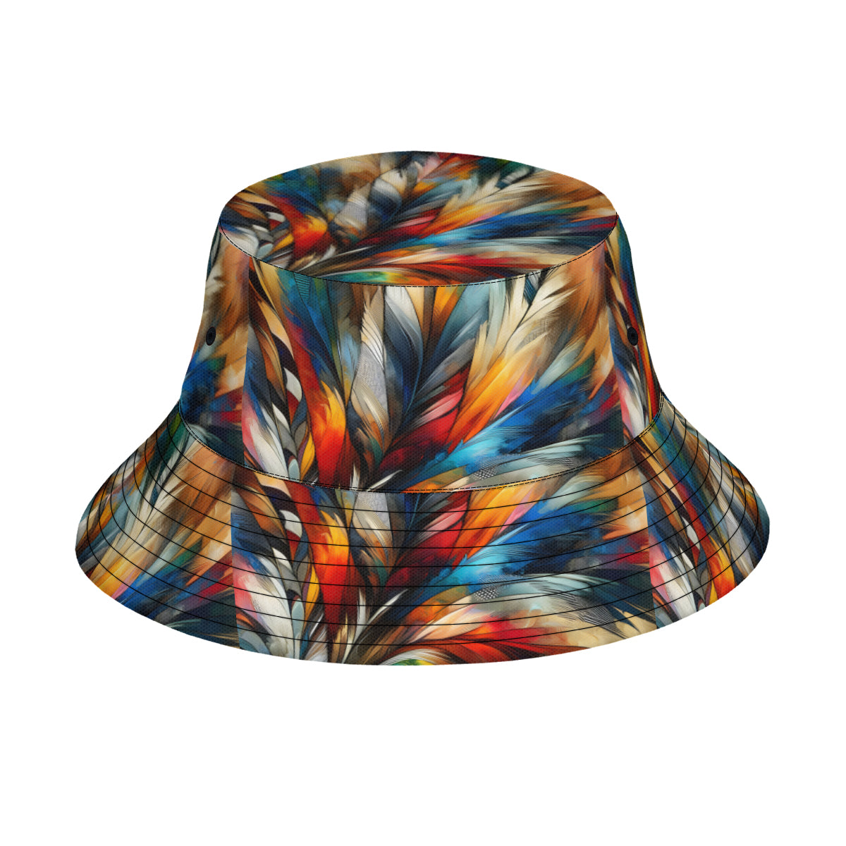 Abstract Feathers Double-Sided Unisex Polyester Bucket Hat