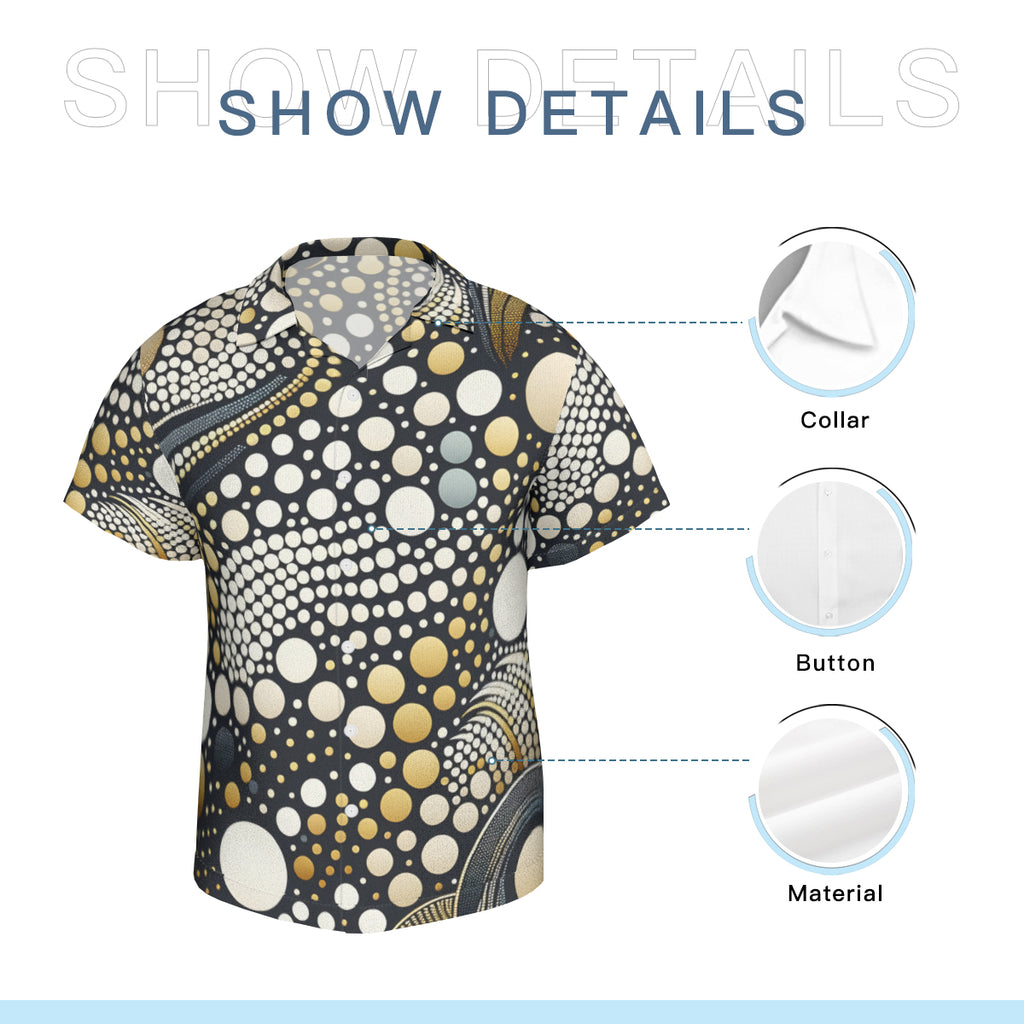 Abstract Dotted Short Sleeves Men's Shirt