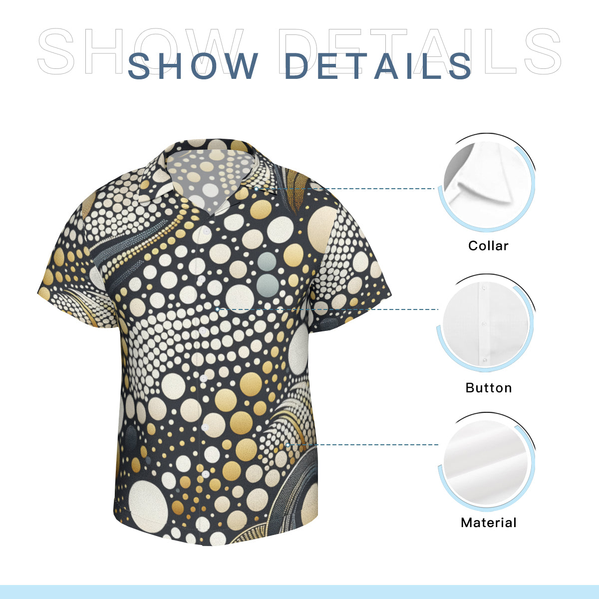 Abstract Dotted Short Sleeves Men's Shirt