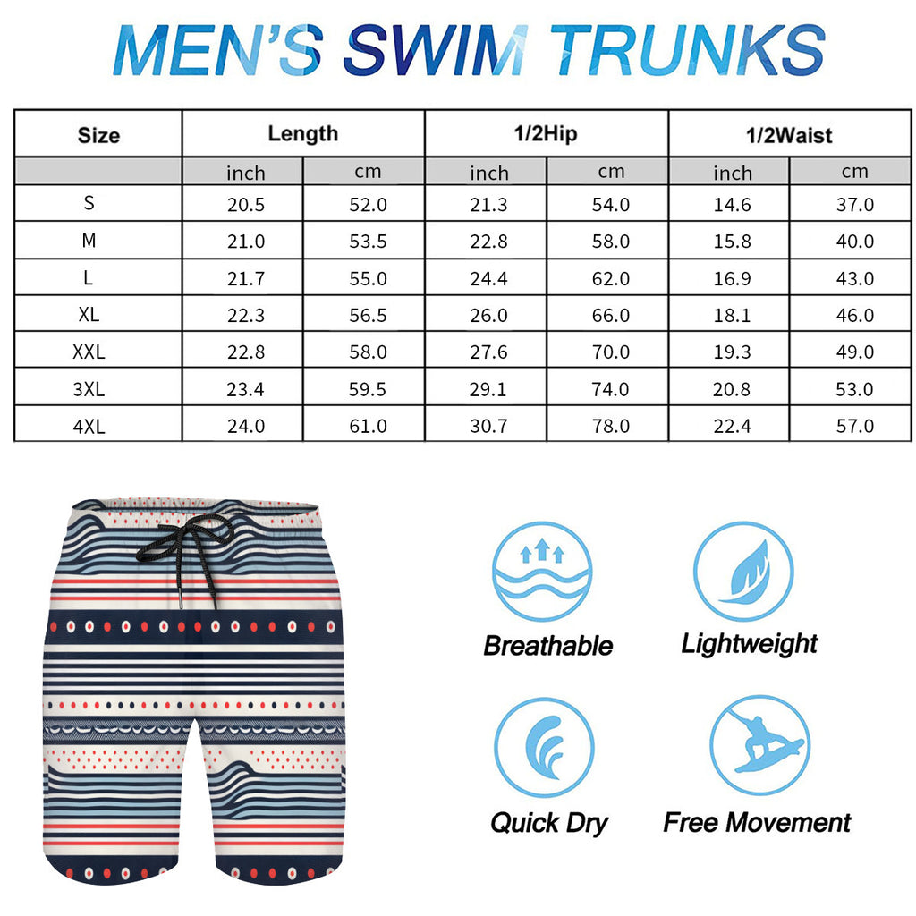 Abstract Dotted Men's Beach Shorts (Not Mesh Lined) | Polyester