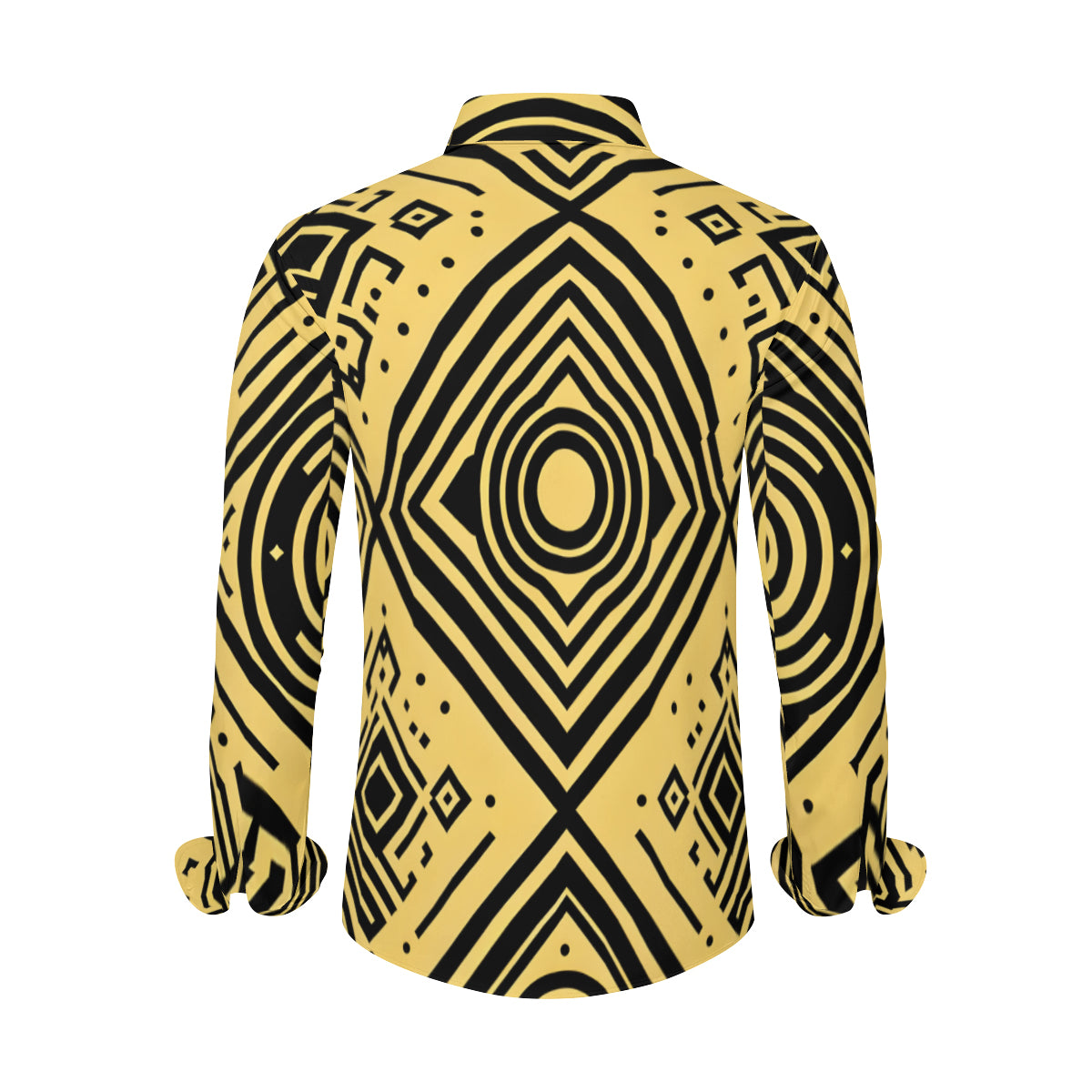 Golden Geometric Shapes Long Sleeves Shirt