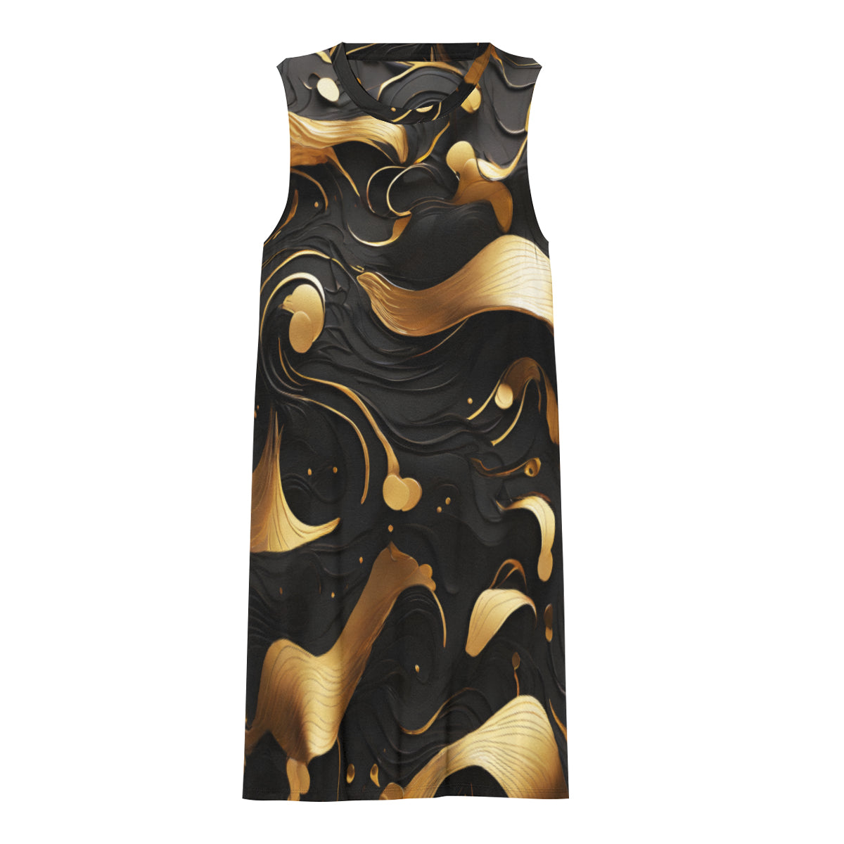 Gold Black Women's Casual Dress | Polyester
