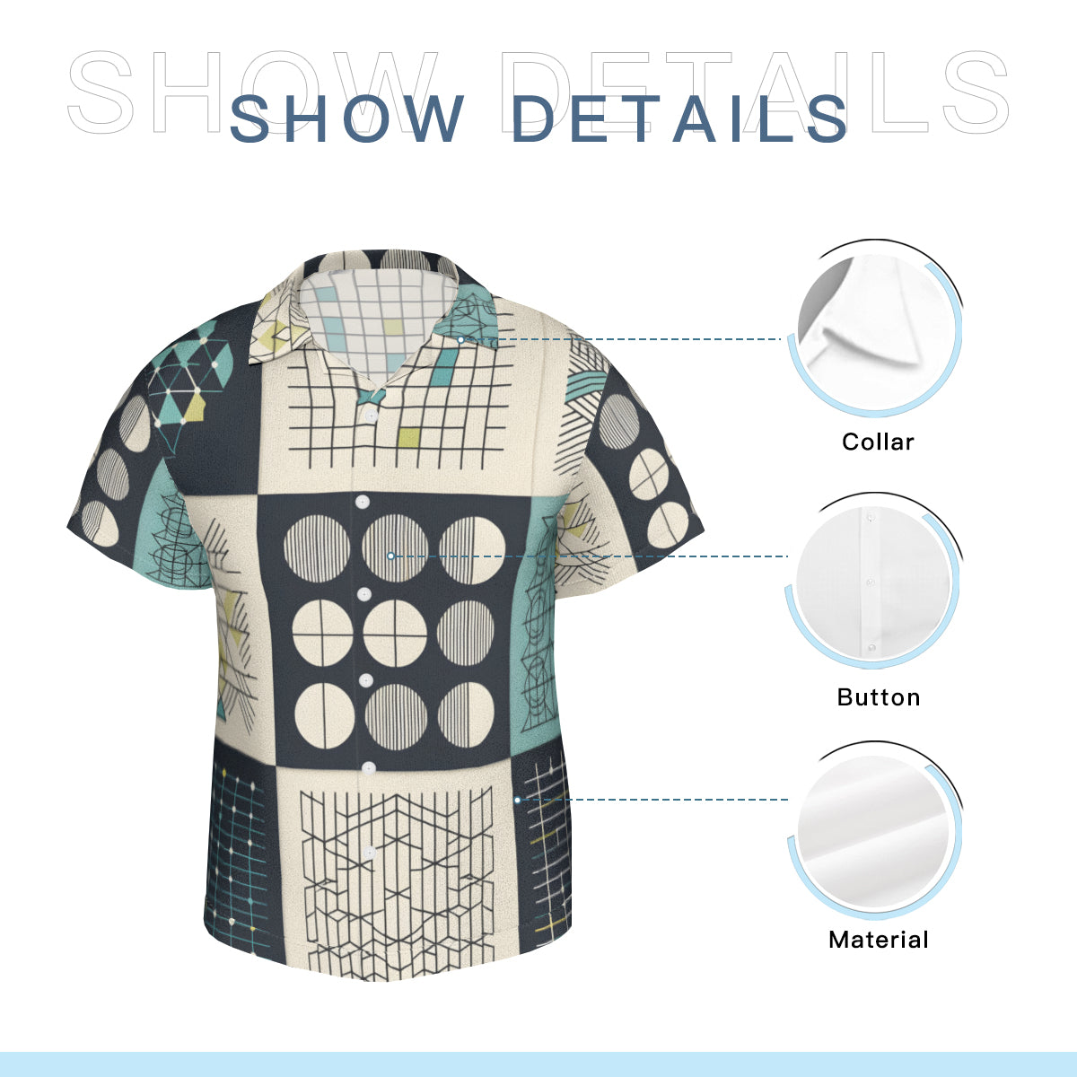 Minimalistic Geometric Short Sleeves Men's Shirt