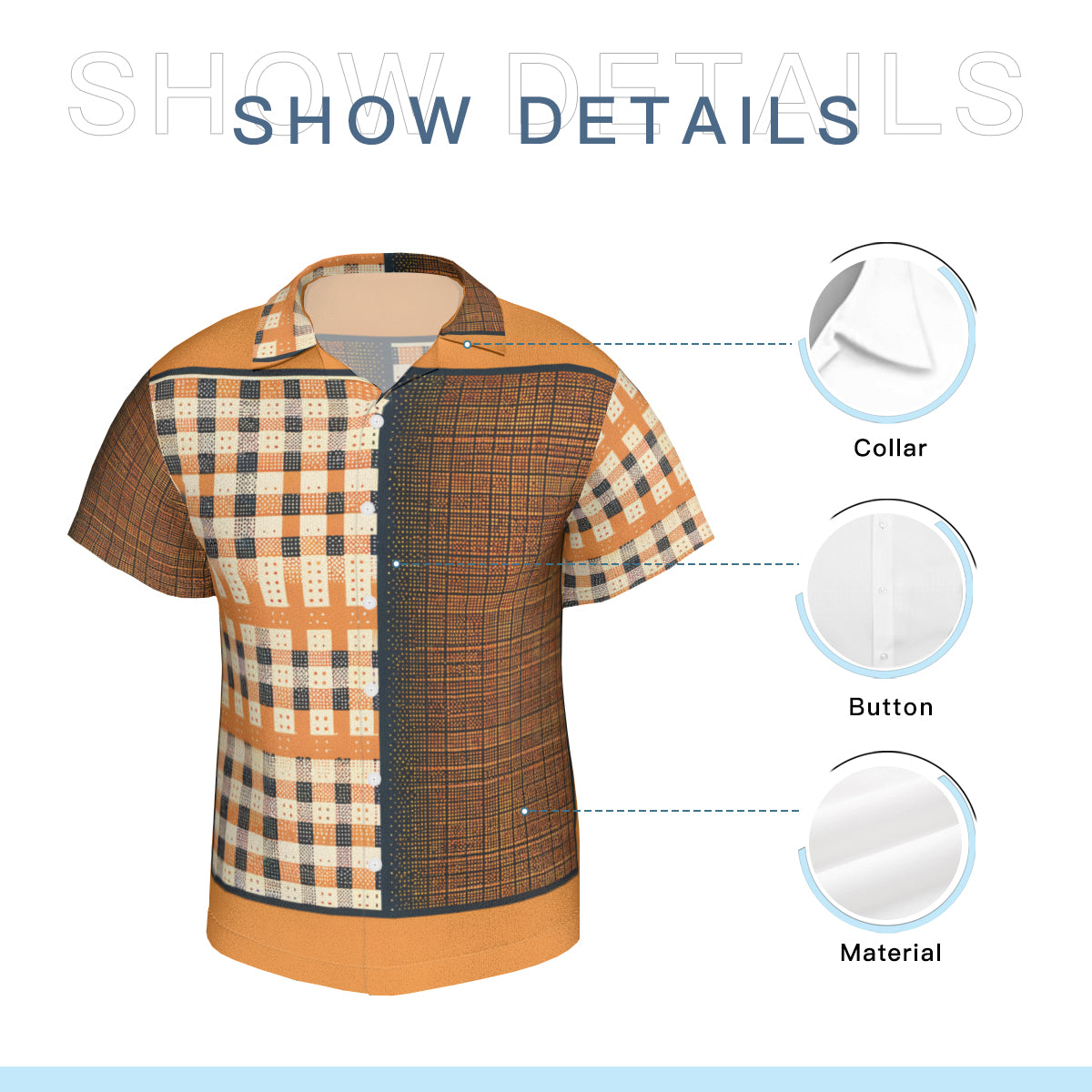 Orange Short Sleeves Men's Shirt
