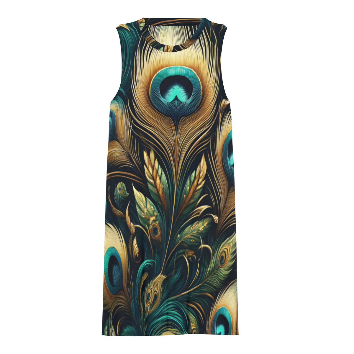 Peacock Feathers Women's Casual Dress | Polyester