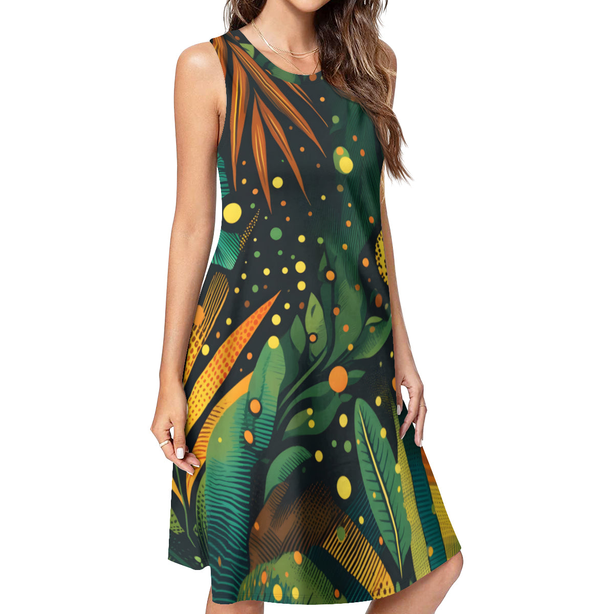Tropical Vibe Women's Casual Dress | Polyester