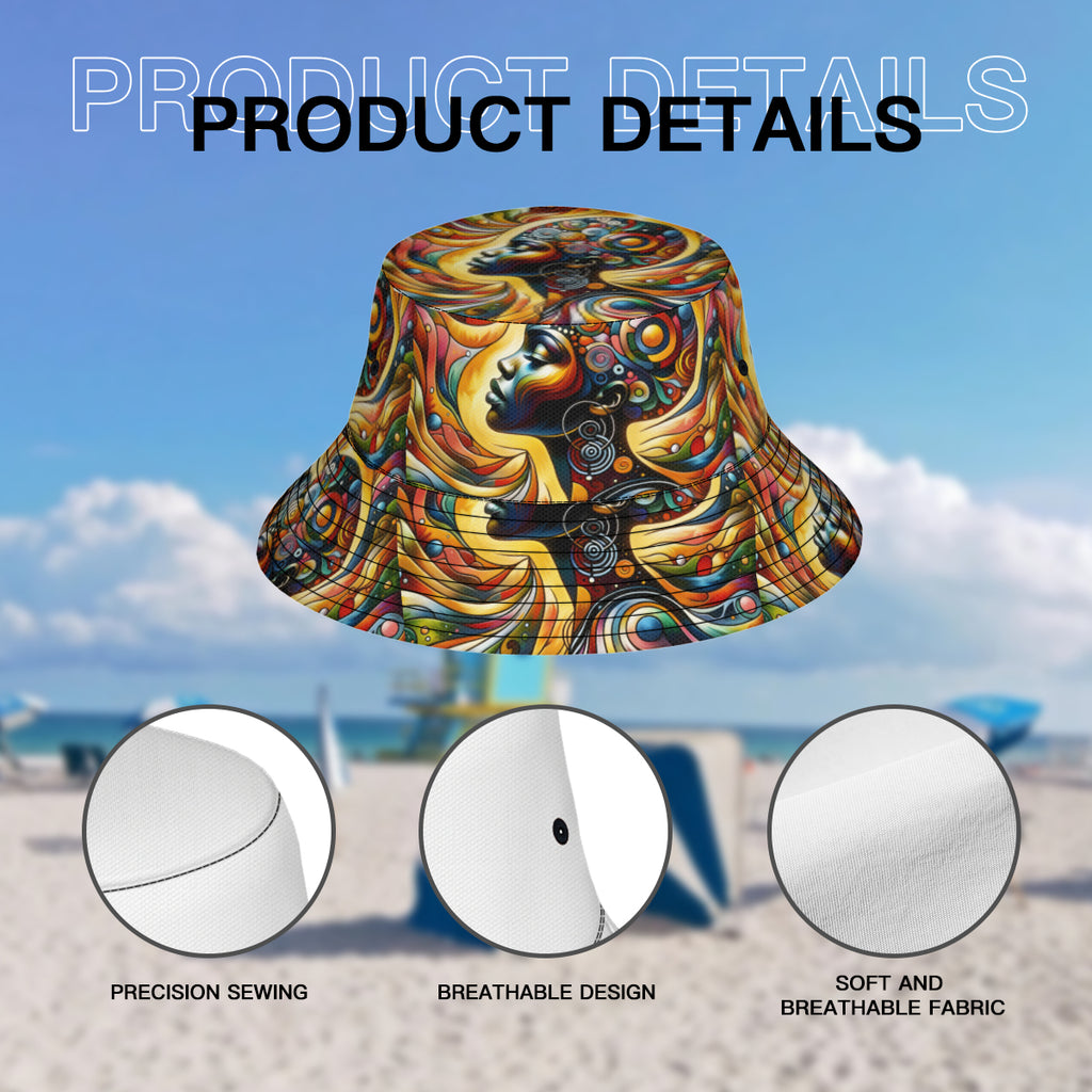 Afrocentric Double-Sided Unisex Polyester Bucket Hat