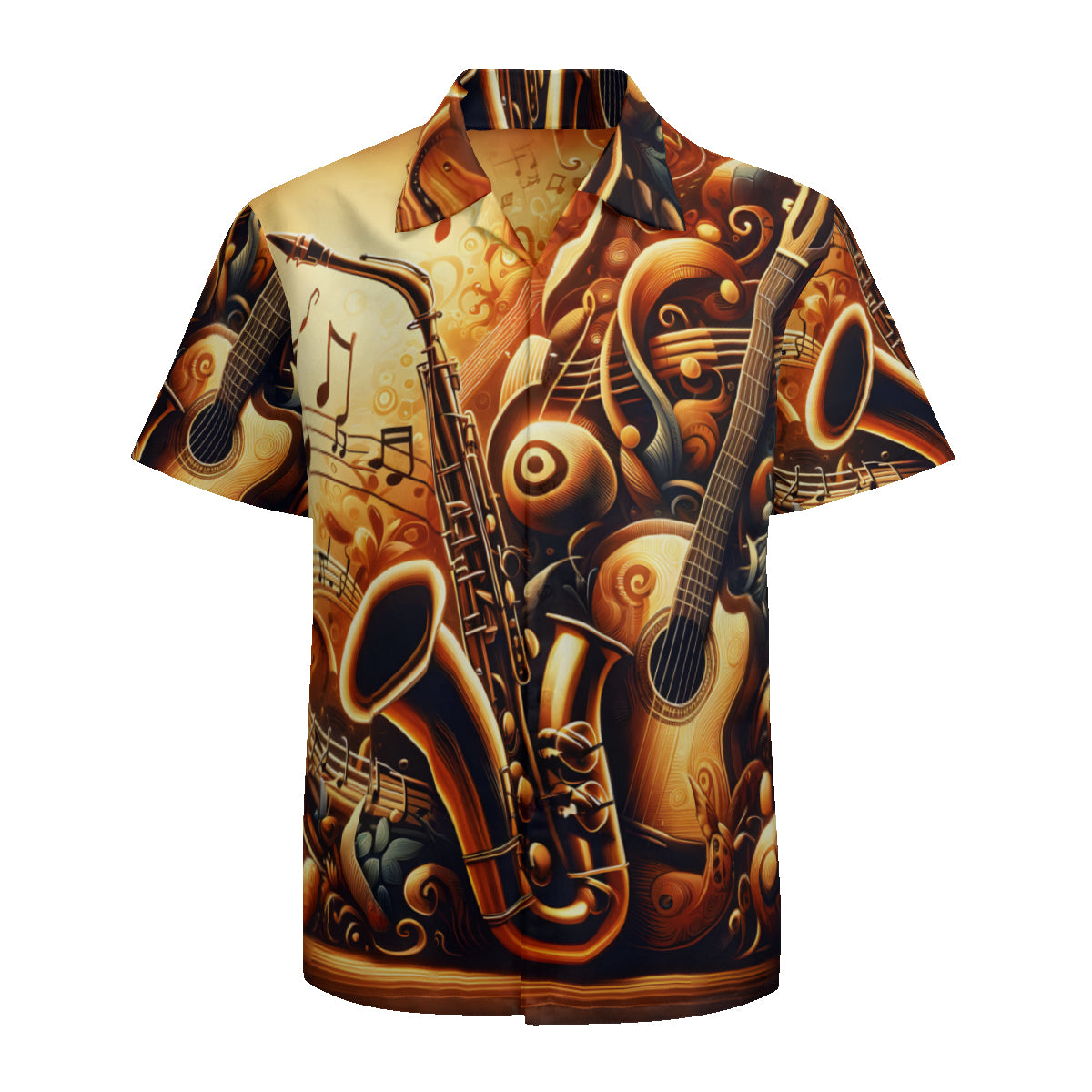 Jazz Saxophone Short Sleeves Men's Shirt