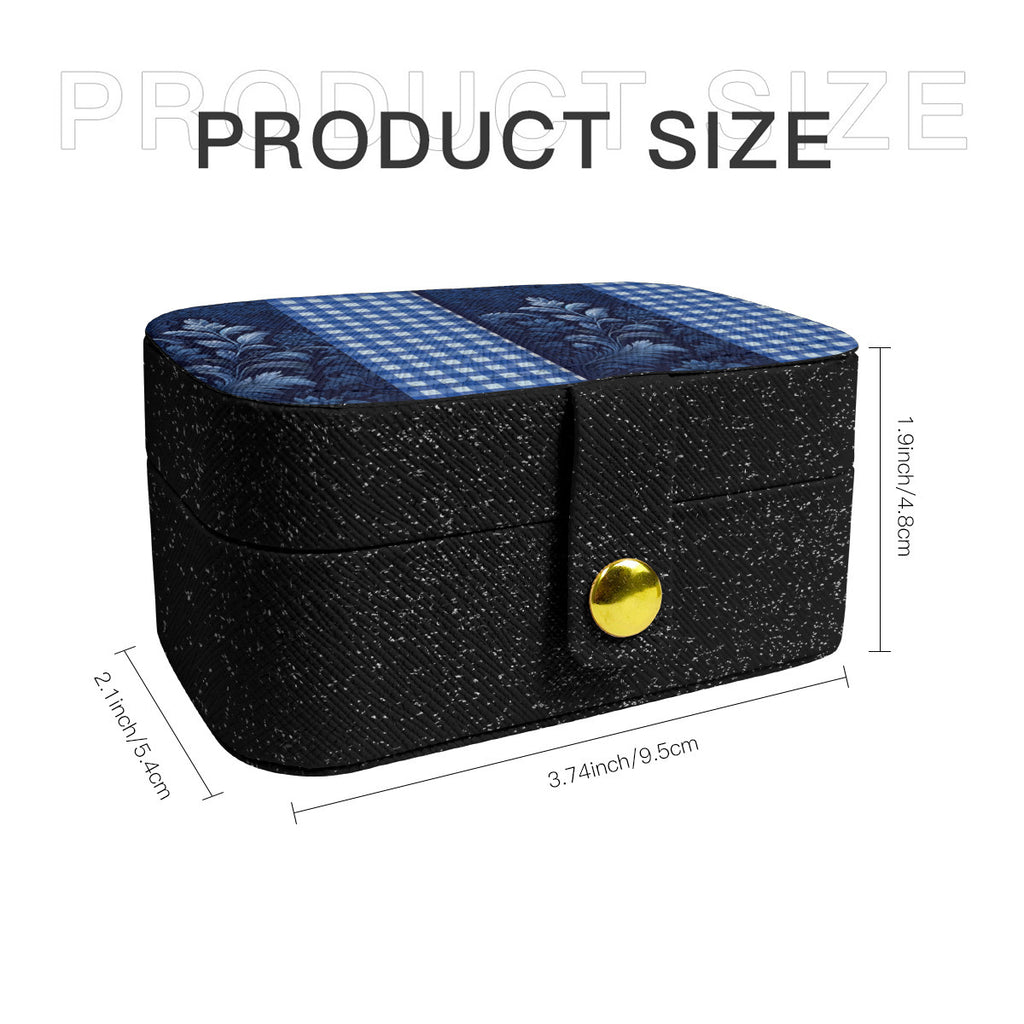 Denim Check Personalized Portable Jewelry Box
