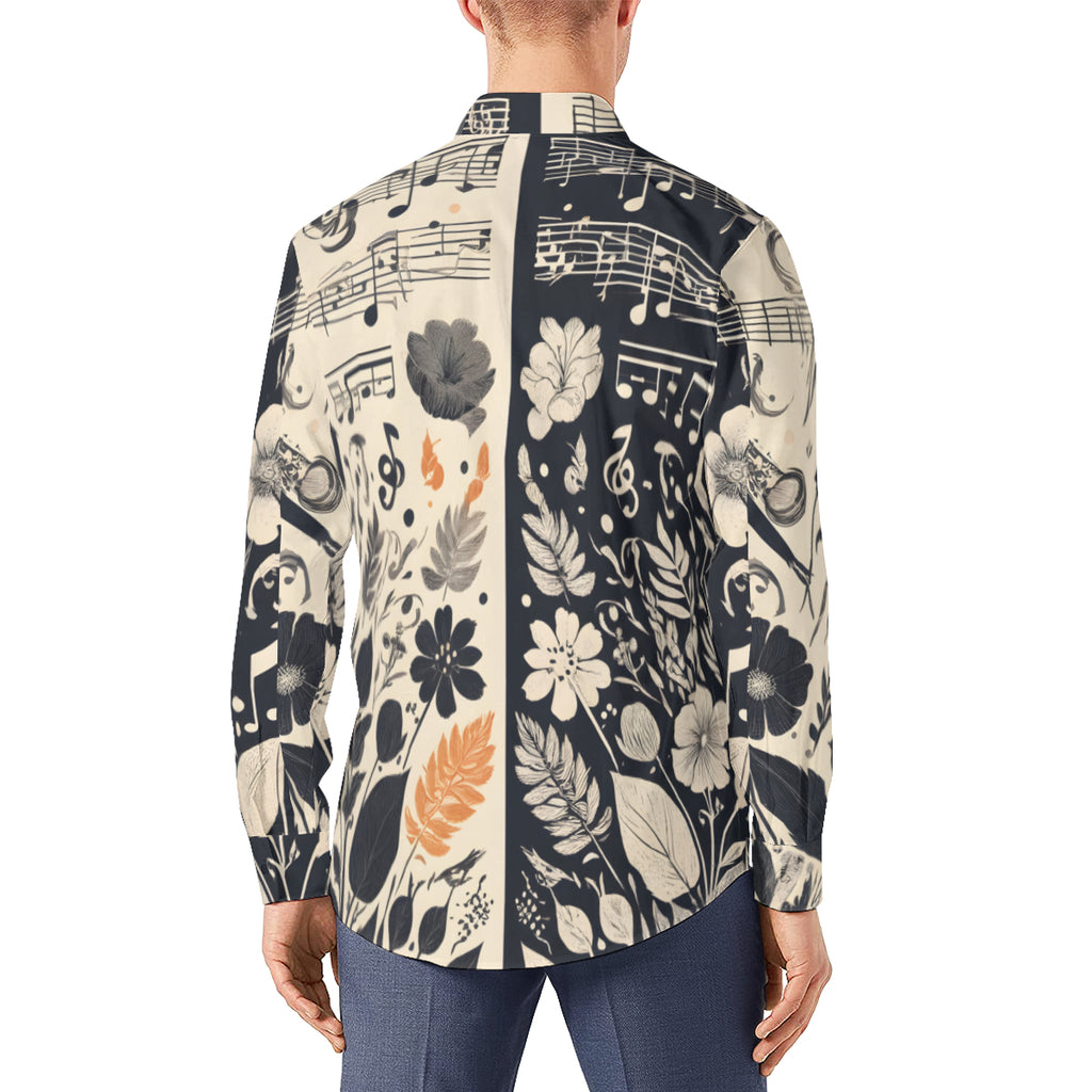 Musical Harmony Men's Classic Long-Sleeved Shirt | Polyester