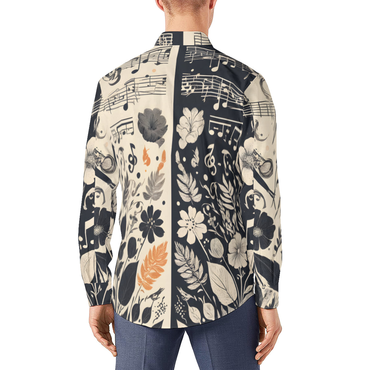 Musical Harmony Men's Classic Long-Sleeved Shirt | Polyester