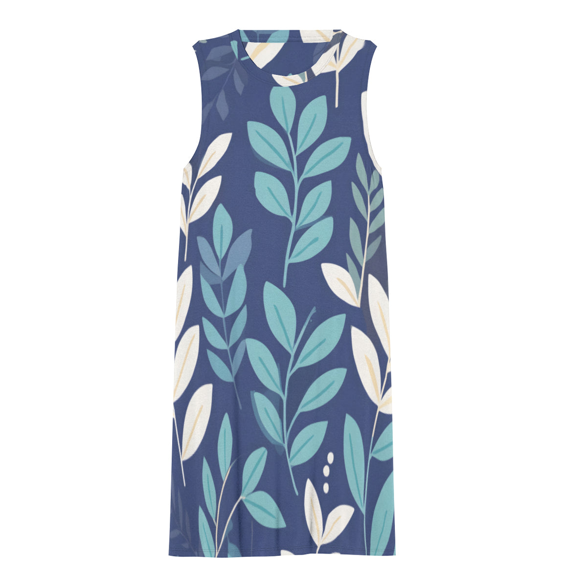 Blue Floral Women's Casual Dress | Polyester