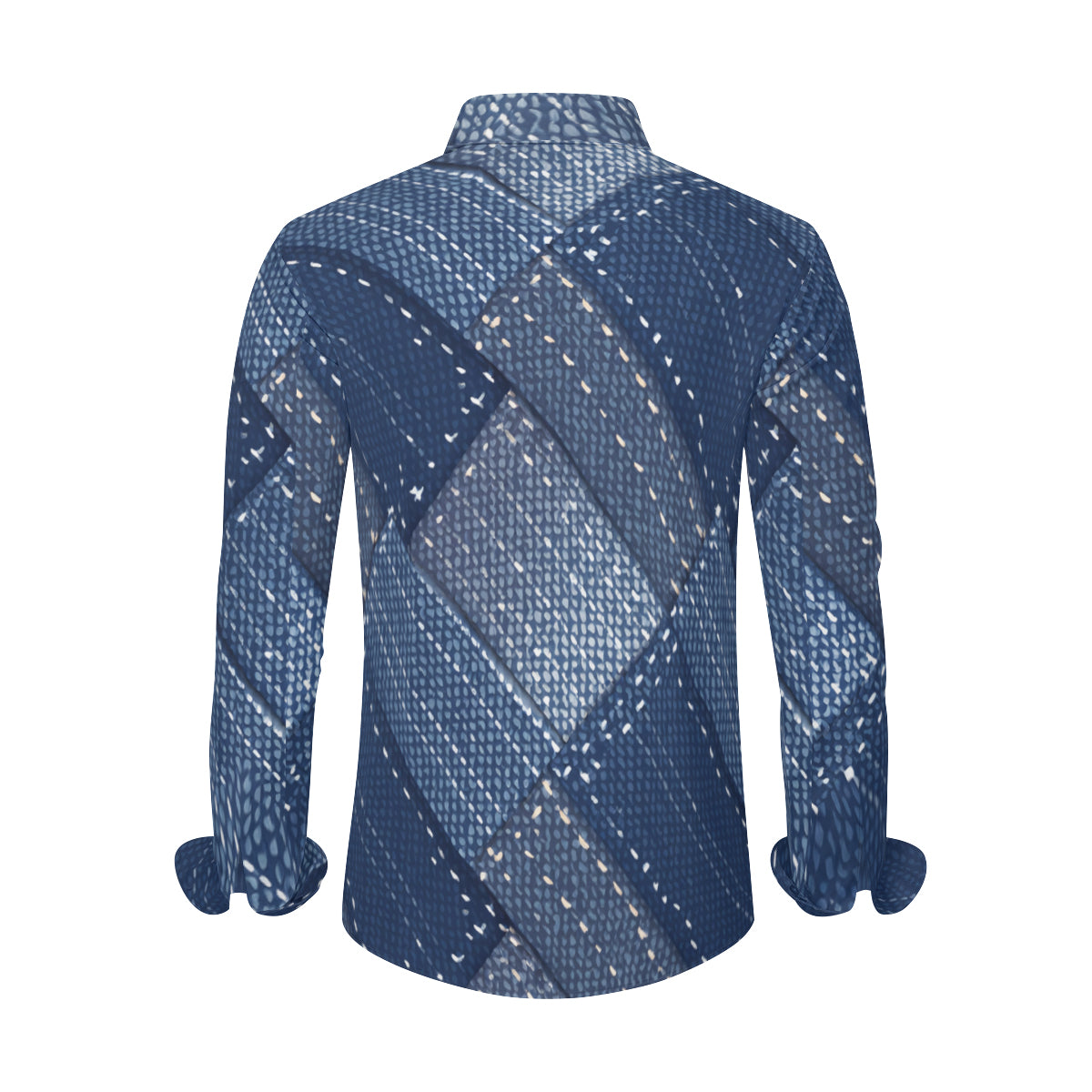 Abstract Denim Classic Long Sleeves Men's Shirt