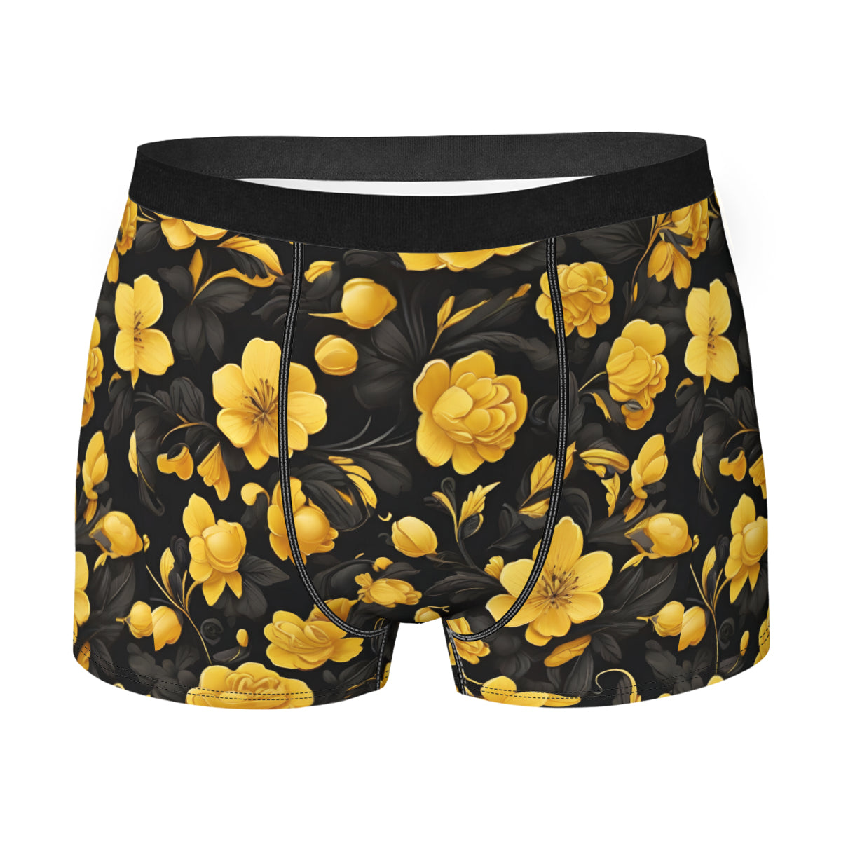 Yellow Flowers Men's Underwear (Multi-Faceted Design)