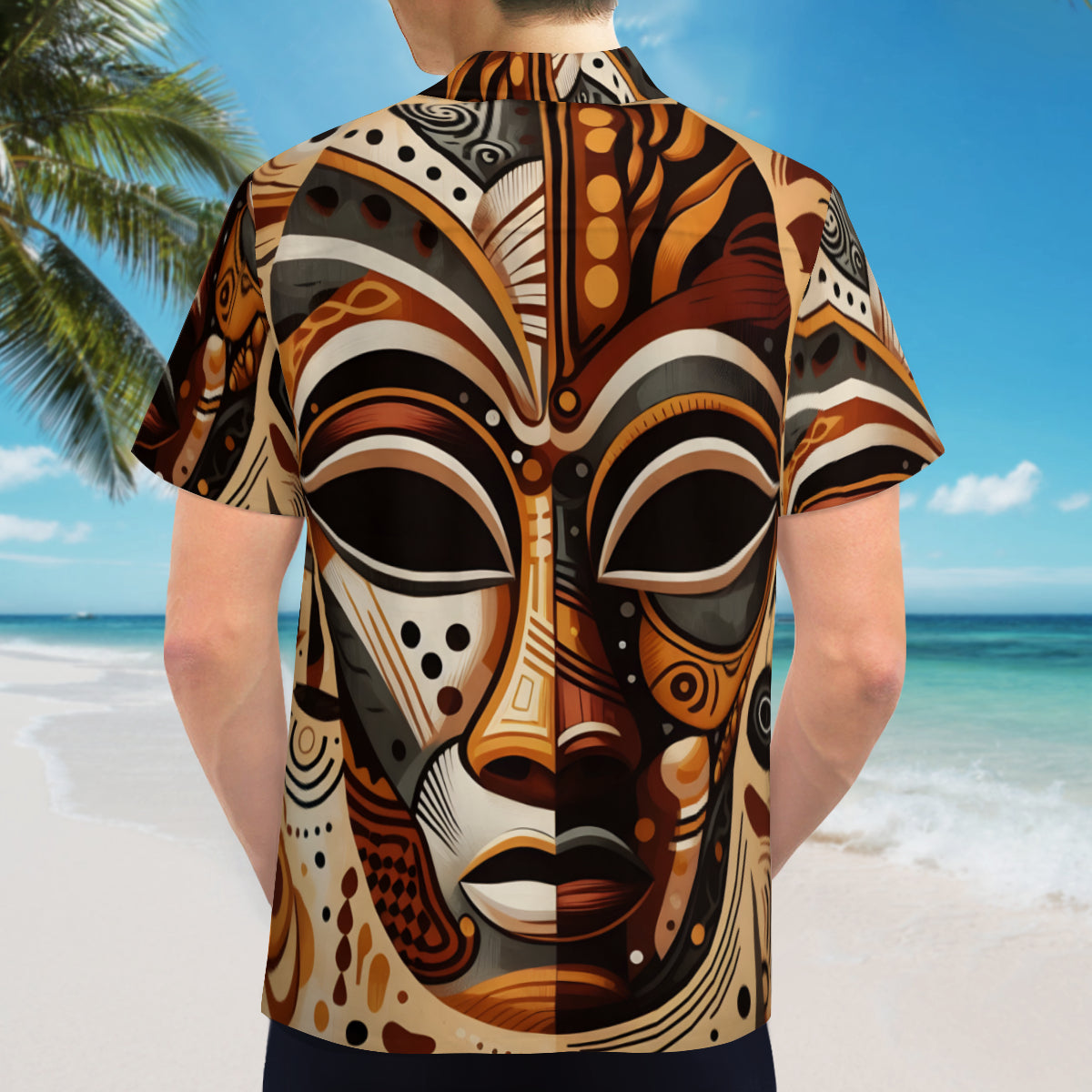 African Mask Short Sleeves Men's Shirt