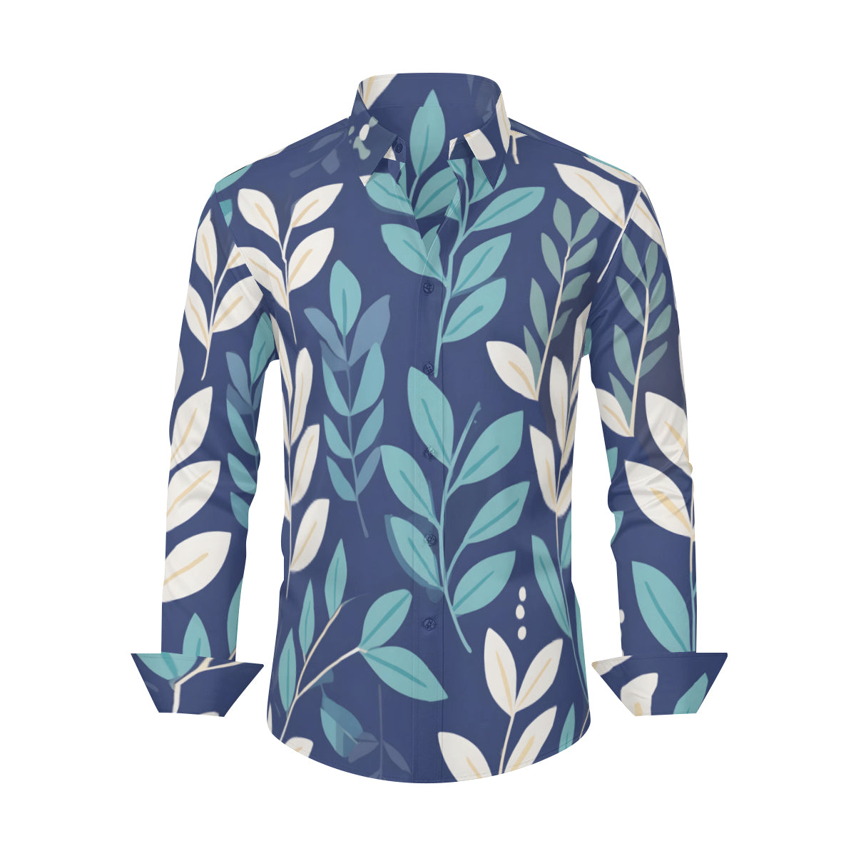 Floral Men's Classic Long-Sleeved Shirt | Polyester