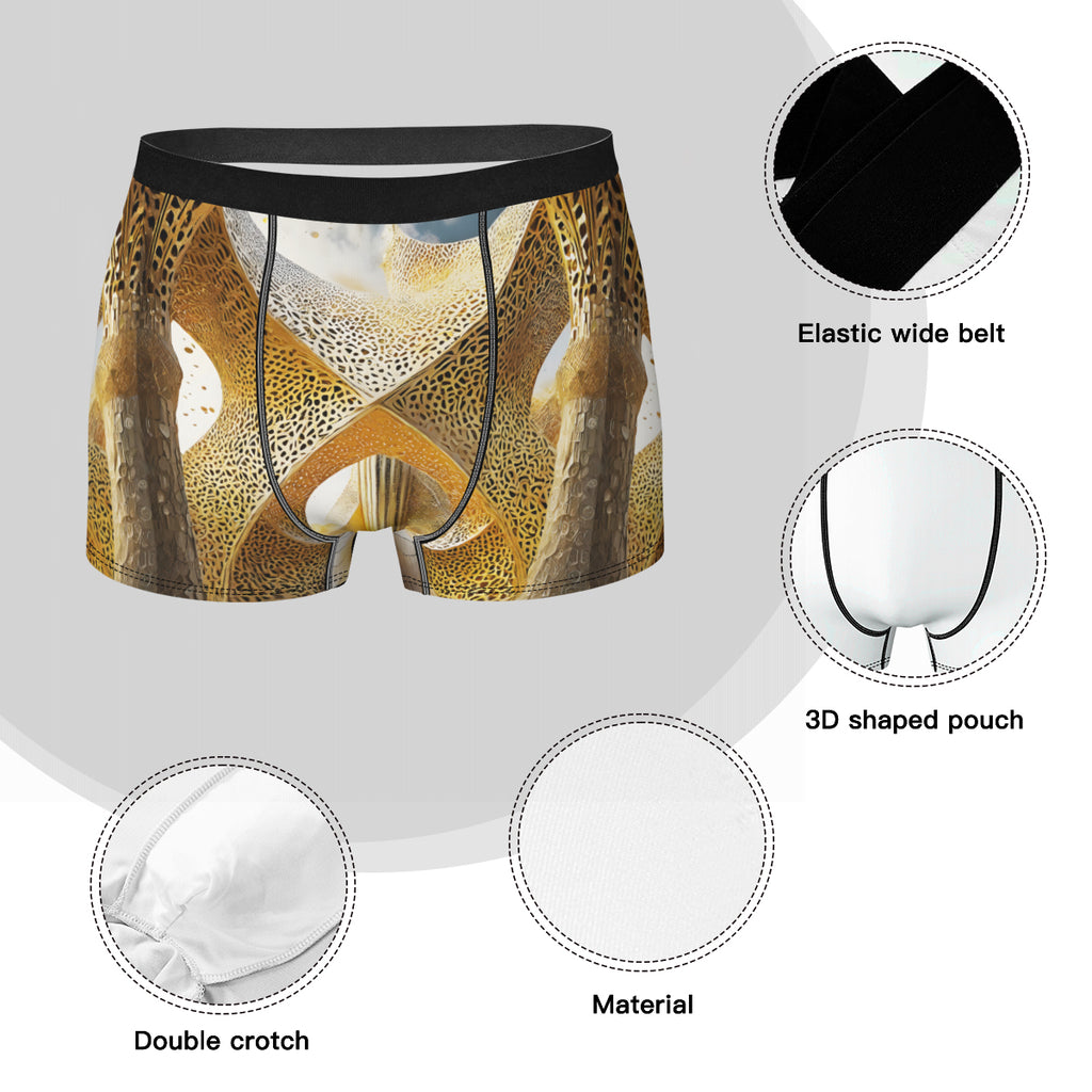 Golden Architechtural Design  Men's Underwear (Multi-Faceted Design)