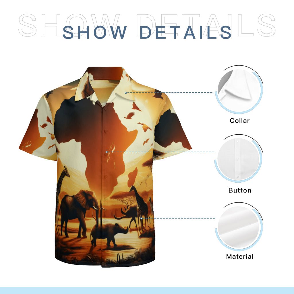 Africa Sunset Short Sleeves Men's Shirt