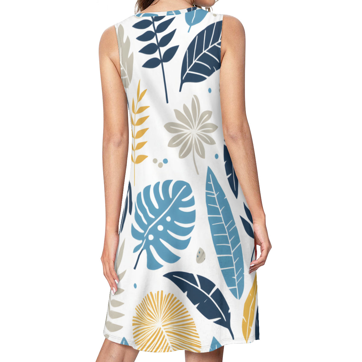 Minimal Floral Print Women's Casual Dress | Polyester