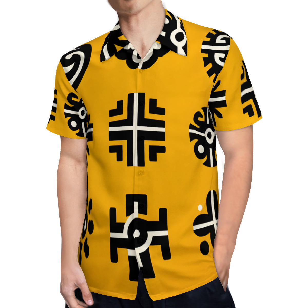 African Pattern Short Sleeves Men's Shirt