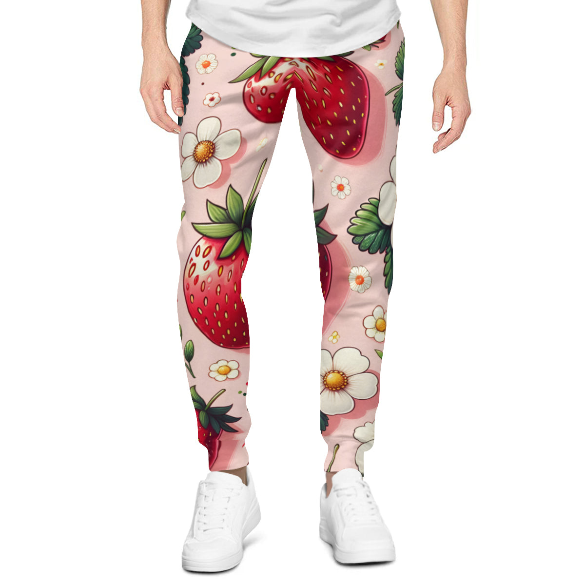 Strawberry Men's Adult Hoodie Set (Double-Layer Hood) | Health Fabric
