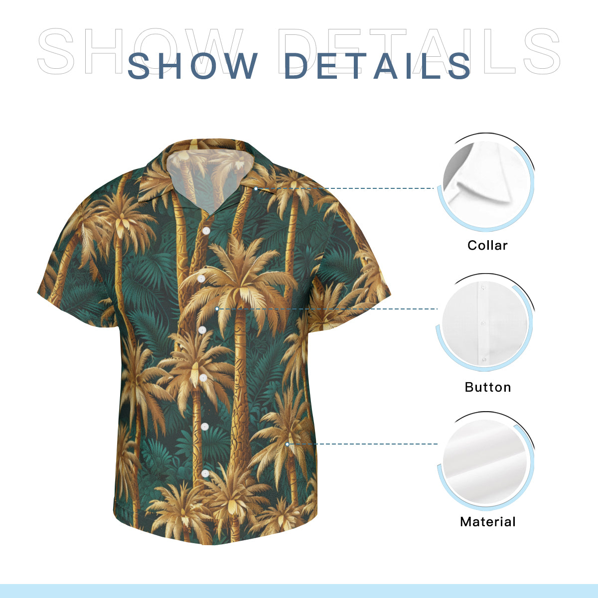 Golden Coconut Trees Men's Short Sleeves Shirt