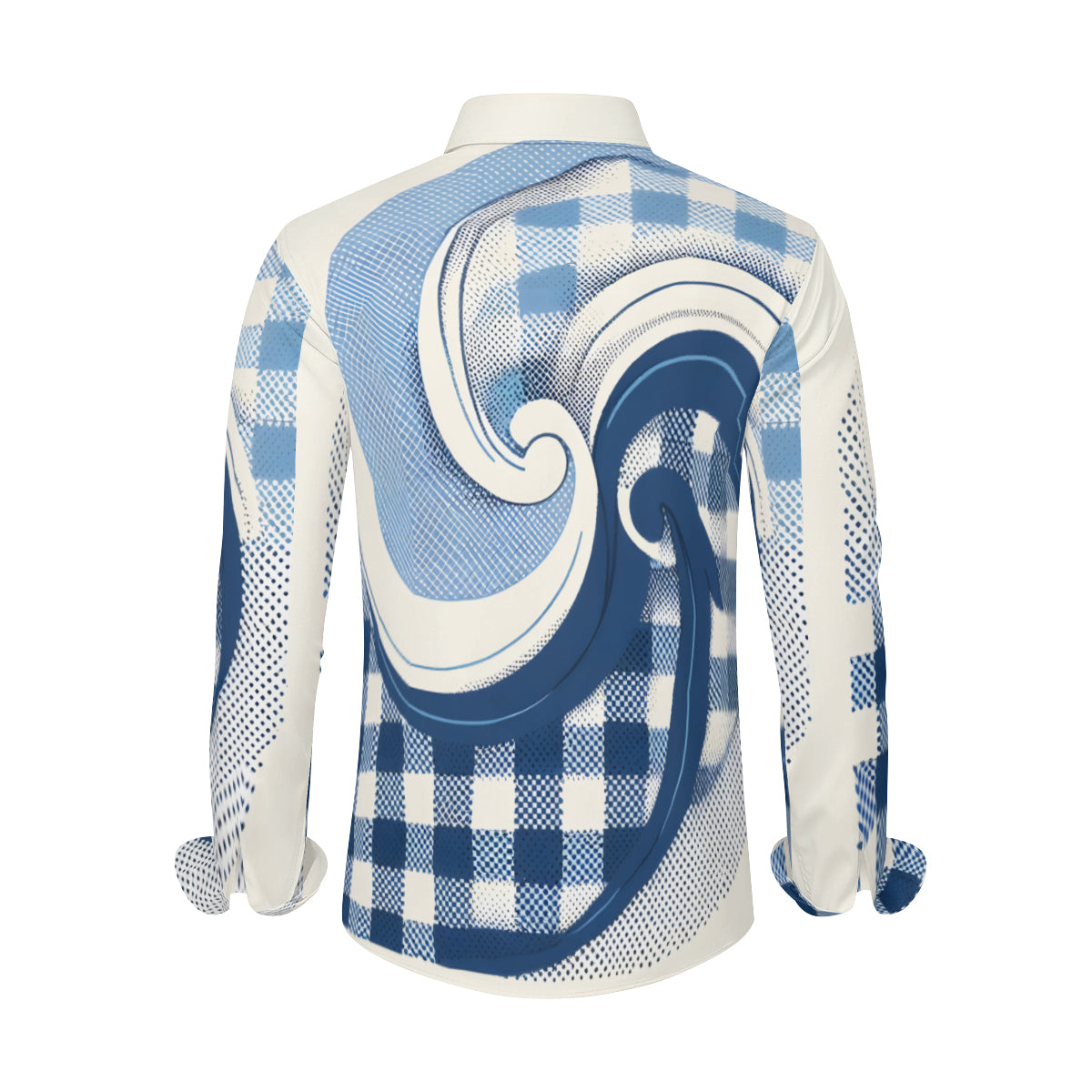 Blue Swirl Long Sleeves Men's Shirt