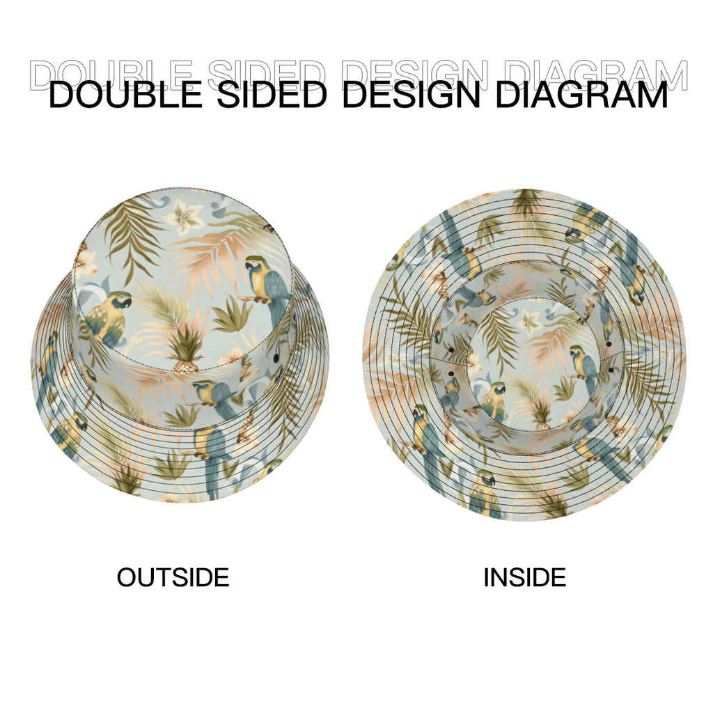 Tropical Double-Sided Unisex Polyester Bucket Hat