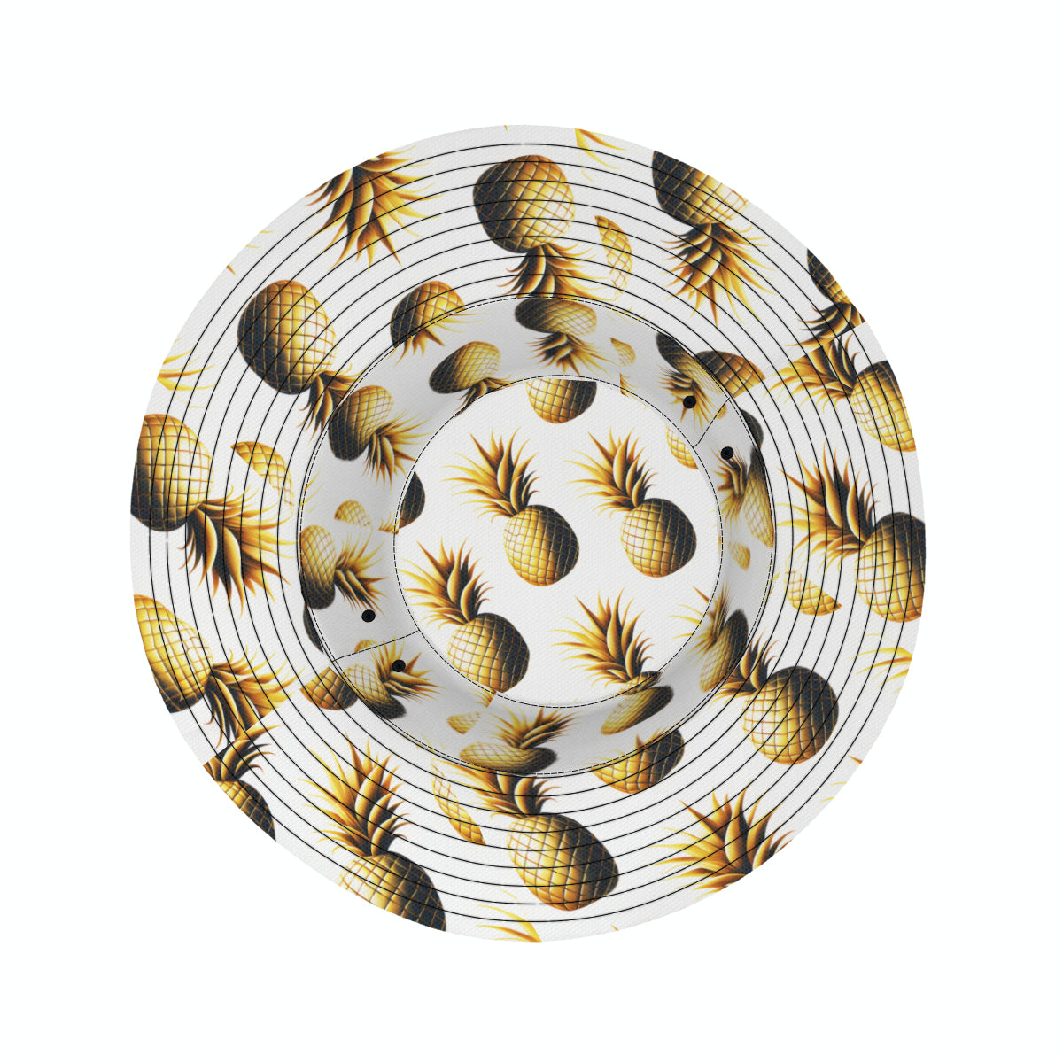 Golden Pineapple Double-Sided Unisex Polyester Bucket Hat