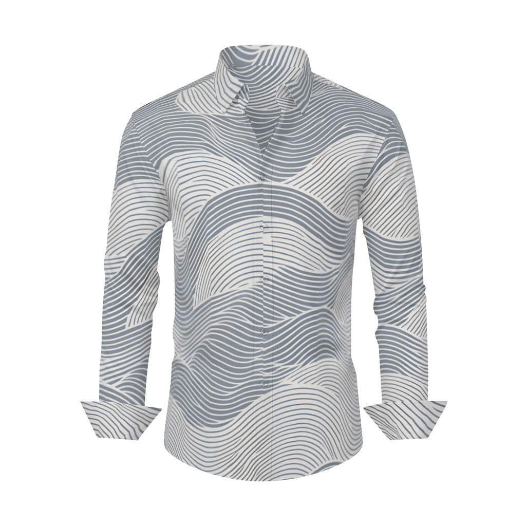 Minimalistic Geometric Long Sleeves Men's Shirt