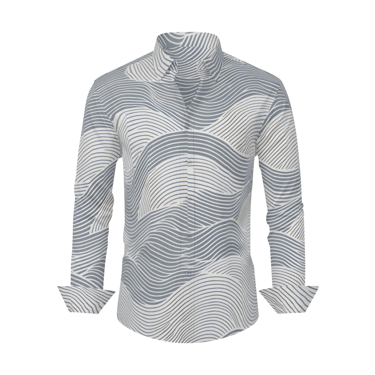 Minimalistic Geometric Long Sleeves Men's Shirt