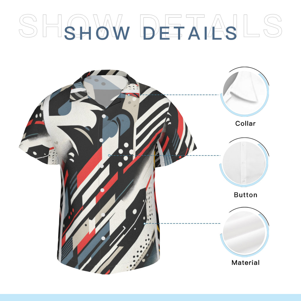 Abstract Short Sleeves Men's Shirt