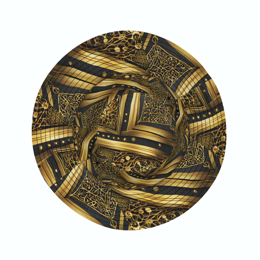 Abstract Gold Black Double-Sided Unisex Polyester Bucket Hat